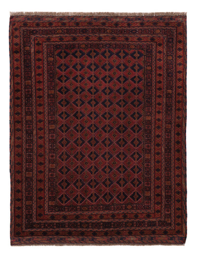 Kelim Afghan Teppich 148x193cm - dunkelrot