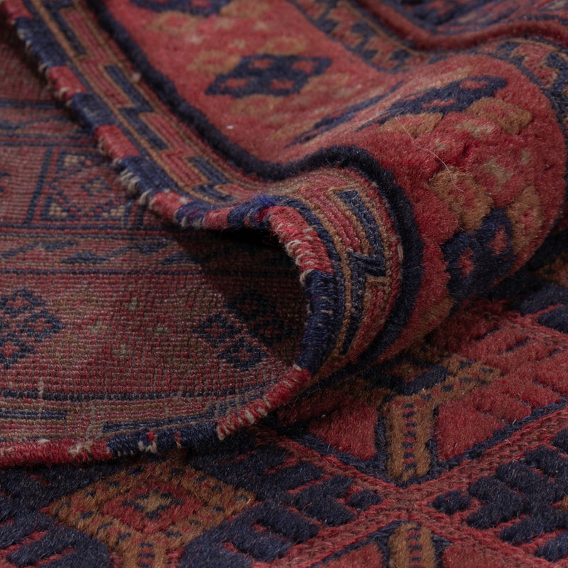 Kelim Afghan Teppich 148x193cm - dunkelrot