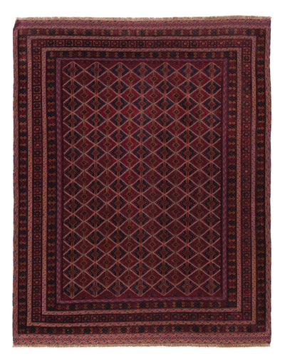 Kelim Afghan Teppich 150x191cm - dunkelrot