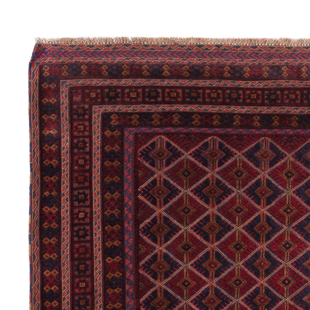 Kelim Afghan Teppich 150x191cm - dunkelrot