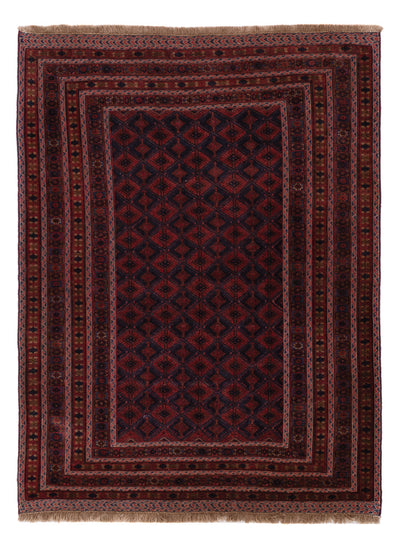Kelim Afghan Teppich 155x198cm - dunkelrot