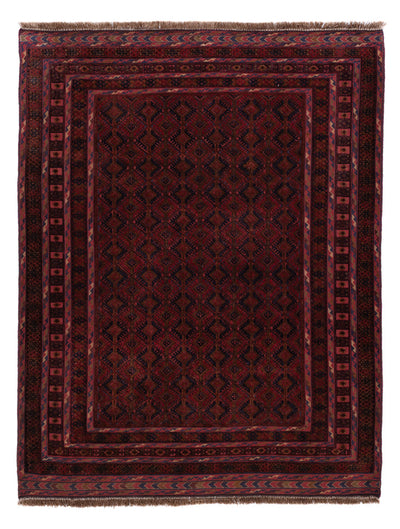Kelim Afghan Teppich 152x194cm - dunkelrot