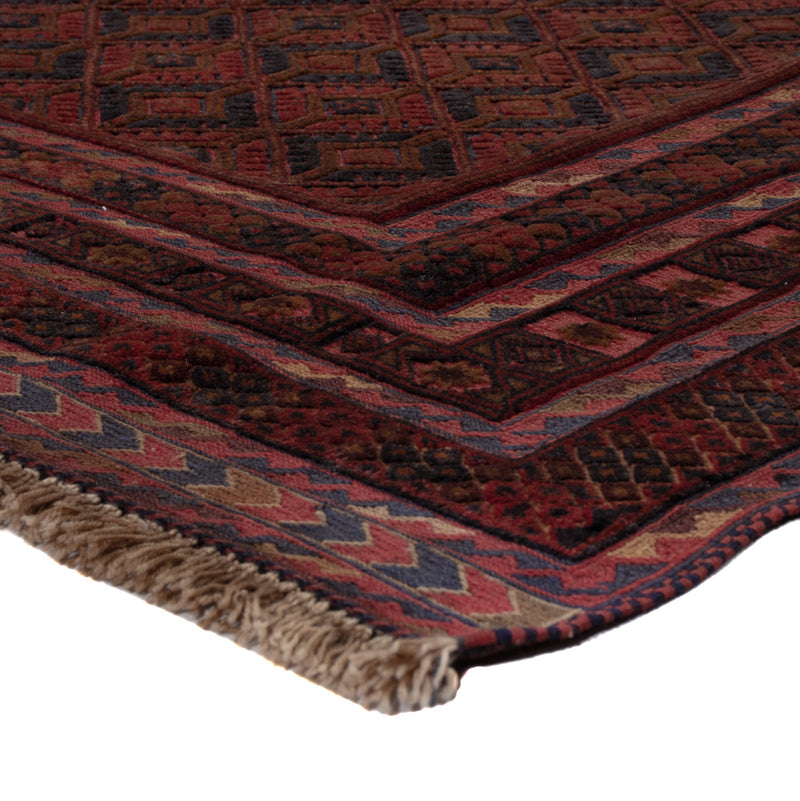 Kelim Afghan Teppich 152x194cm - dunkelrot