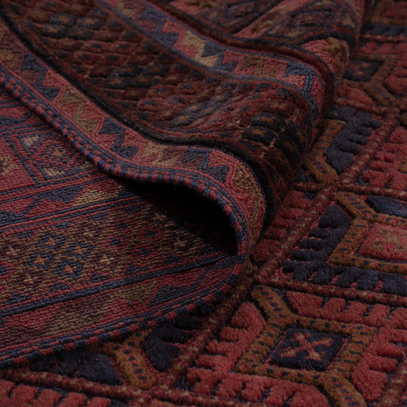 Kelim Afghan Teppich 152x194cm - dunkelrot