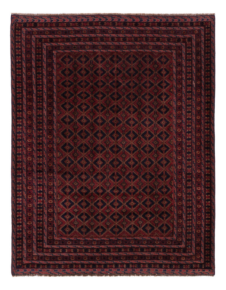 Kelim Afghan Teppich 156x196cm - dunkelrot
