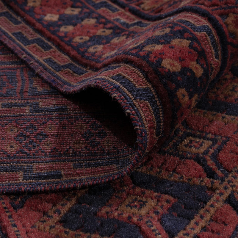 Kelim Afghan Teppich 156x196cm - dunkelrot
