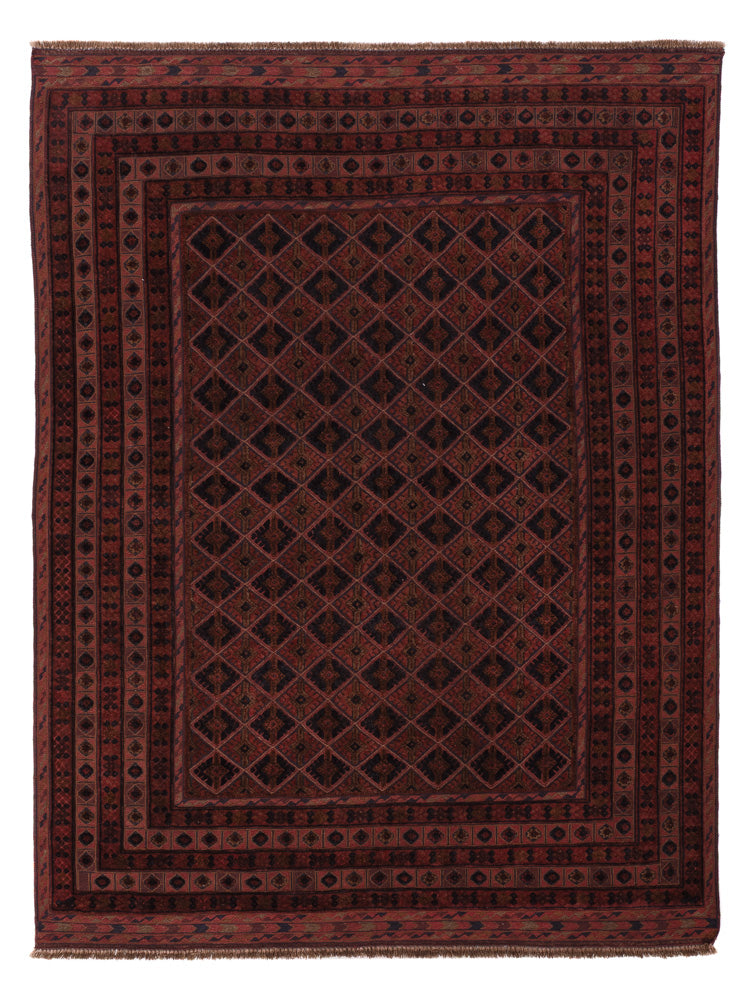 Kelim Afghan Teppich 148x195cm - dunkelrot