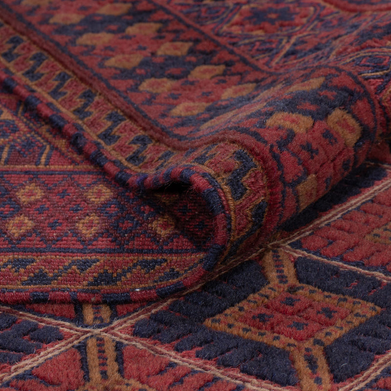 Kelim Afghan Teppich 155x191cm - dunkelrot