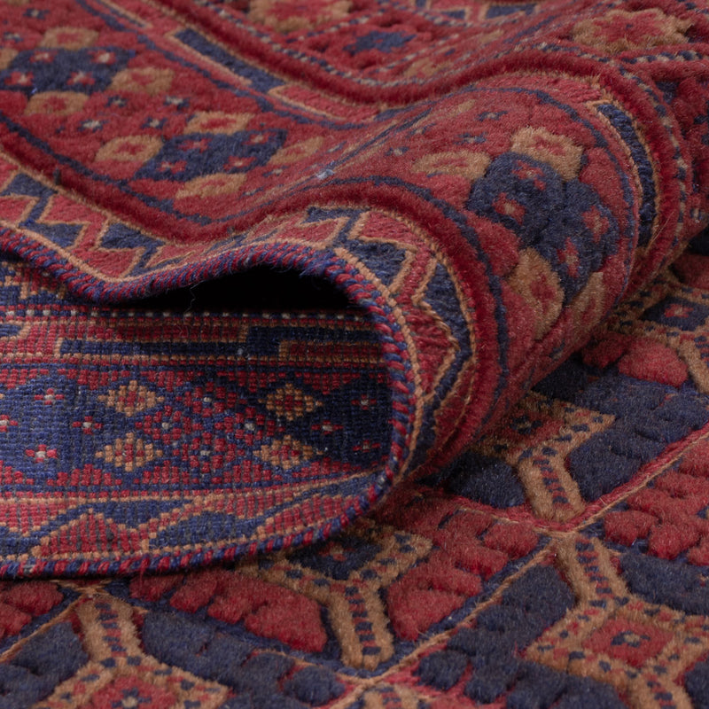 Kelim Afghan Teppich 148x190cm - dunkelrot