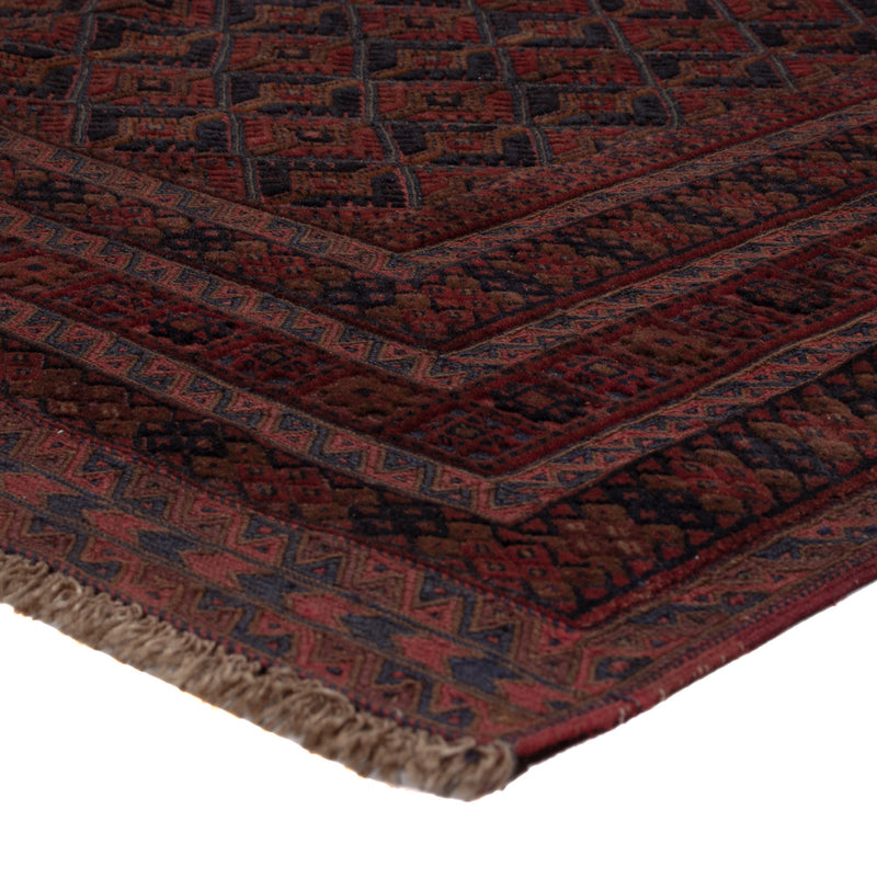 Kelim Afghan Teppich 147x186cm - dunkelrot