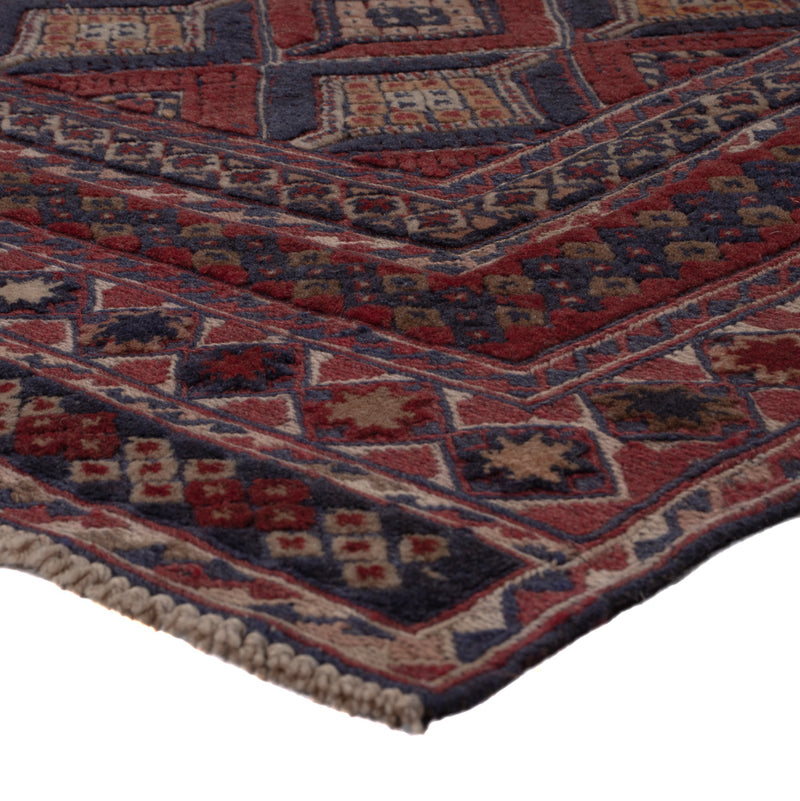 Kelim Afghan Teppich 157x177cm - dunkelrot