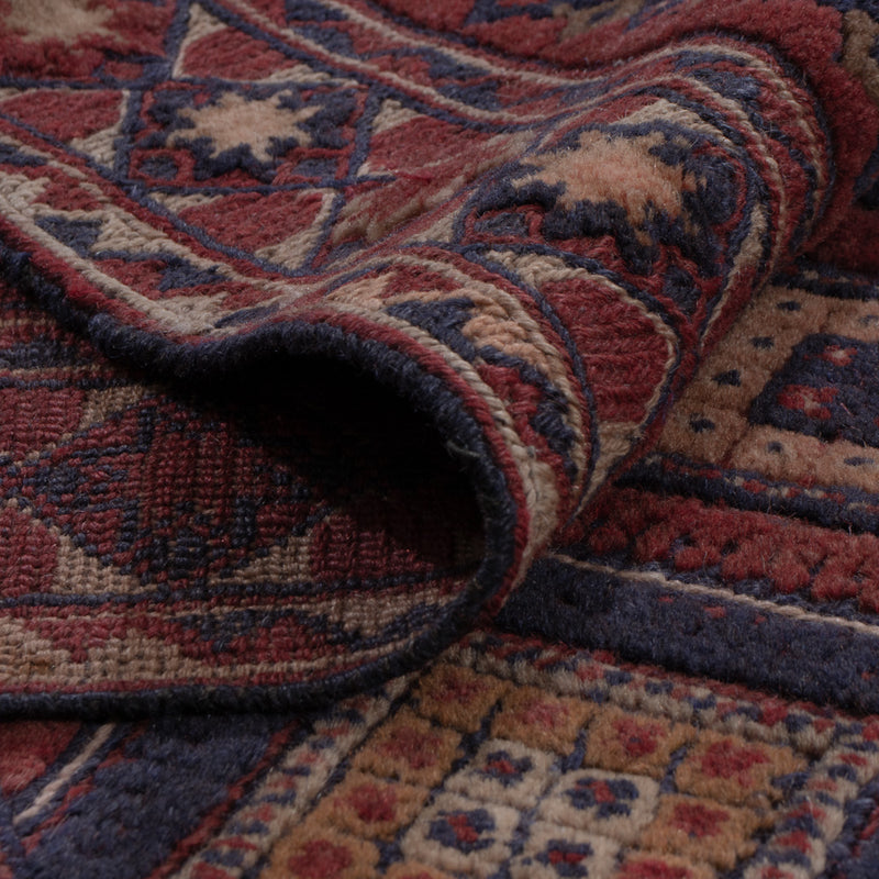 Kelim Afghan Teppich 157x177cm - dunkelrot