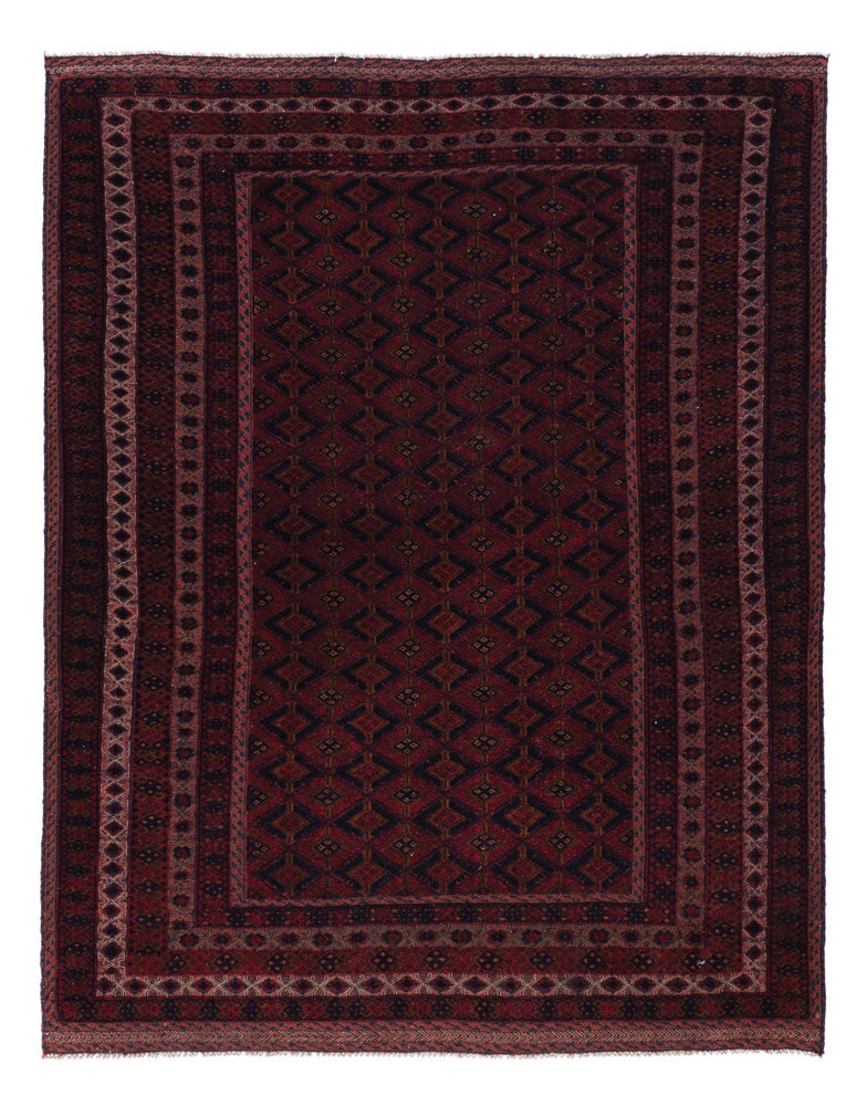 Kelim Afghan Teppich 160x198cm - dunkelrot