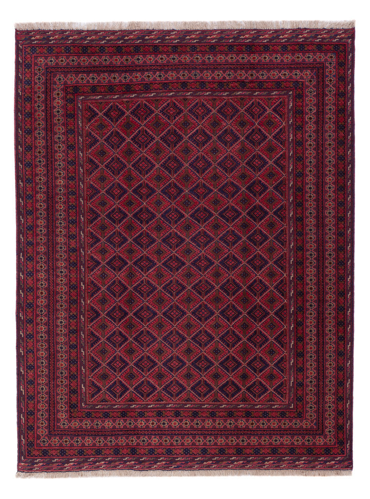 Kelim Afghan Teppich 152x205cm - dunkelrot