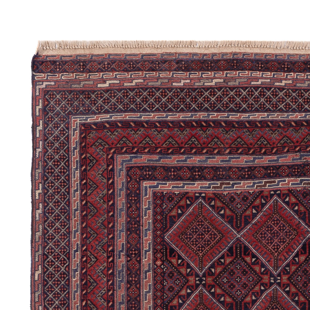 Kelim Afghan Teppich 141x196cm - dunkelrot