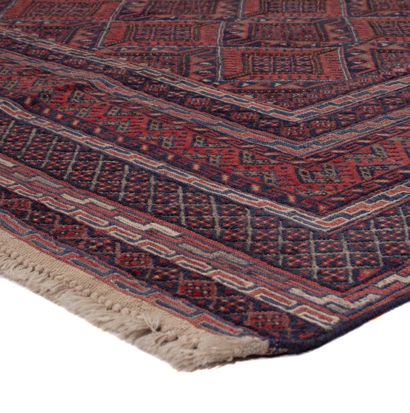 Kelim Afghan Teppich 141x196cm - dunkelrot