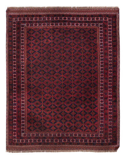 Kelim Afghan Teppich 152x190cm - dunkelrot