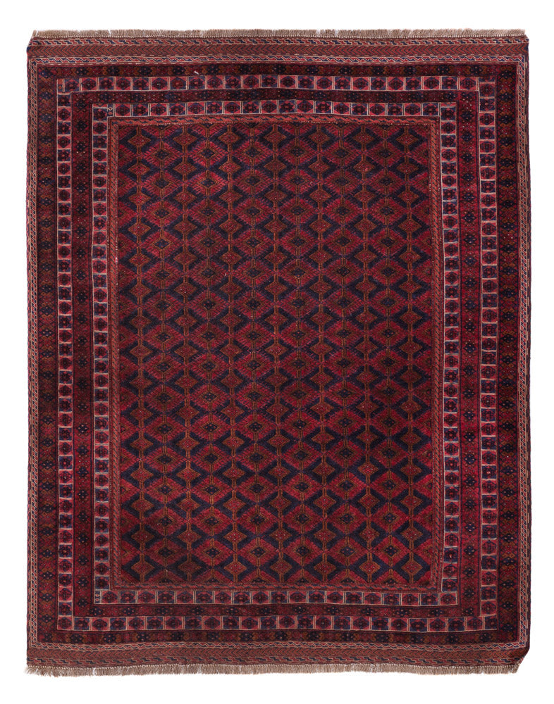 Kelim Afghan Teppich 152x190cm - dunkelrot