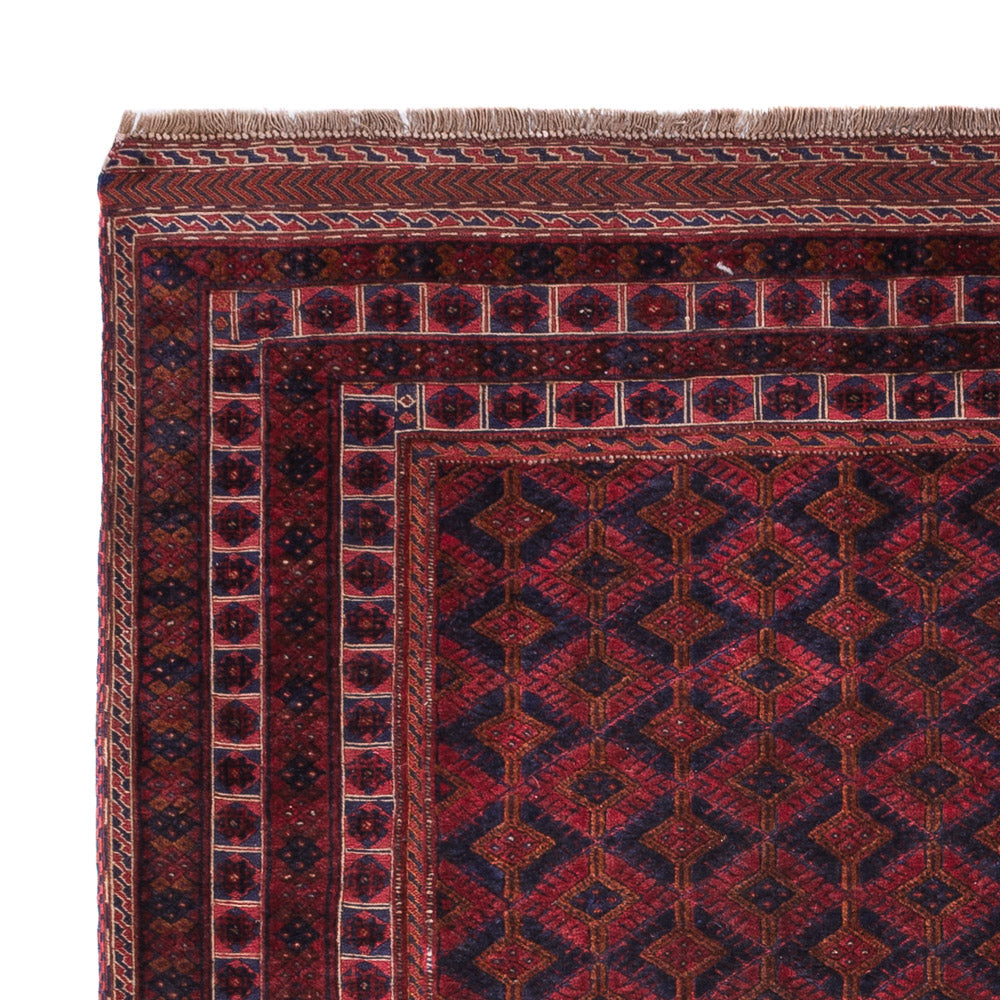 Kelim Afghan Teppich 152x190cm - dunkelrot