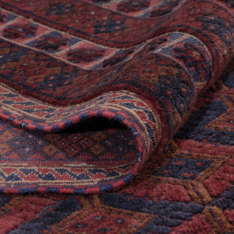 Kelim Afghan Teppich 152x190cm - dunkelrot