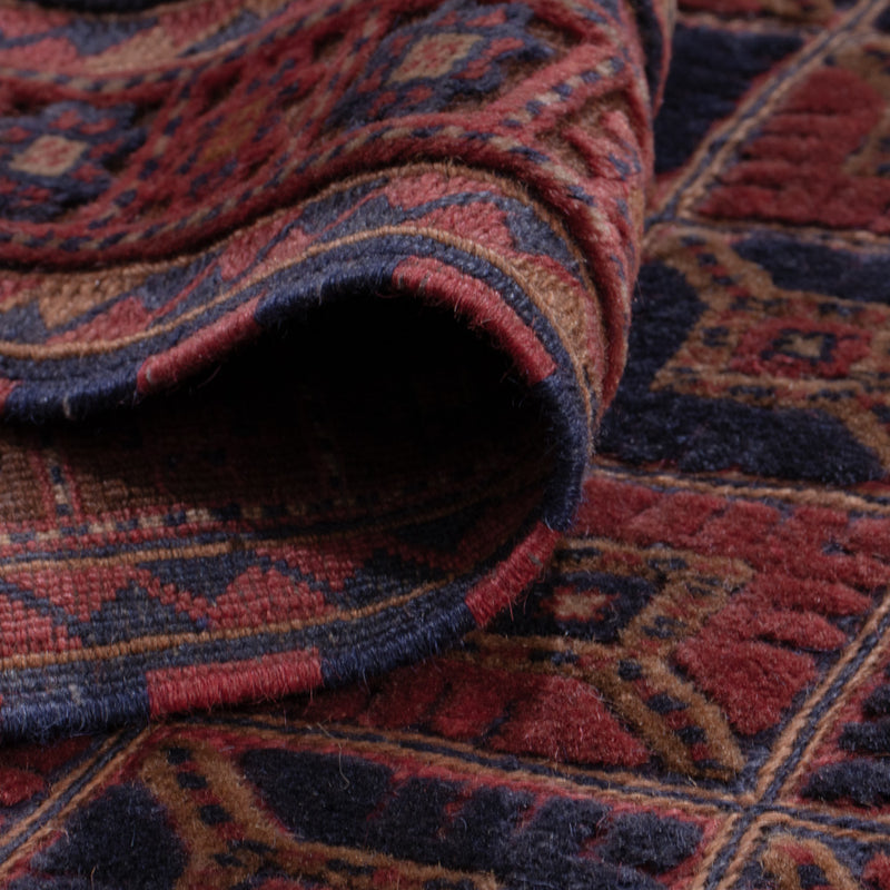 Kelim Afghan Teppich 160x206cm - dunkelrot