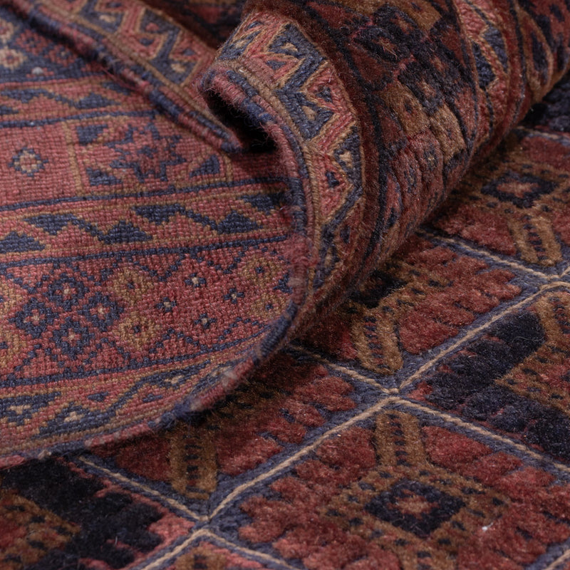 Kelim Afghan Teppich 159x205cm - dunkelrot