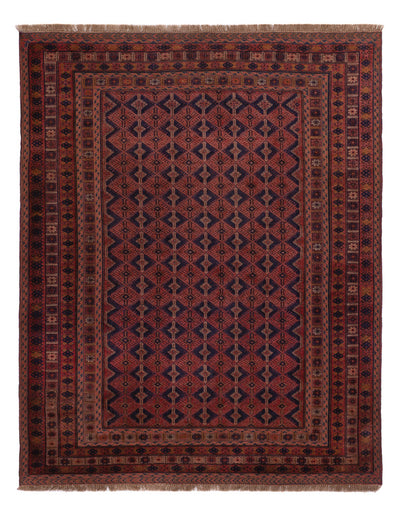 Kelim Afghan Teppich 152x193cm - dunkelrot
