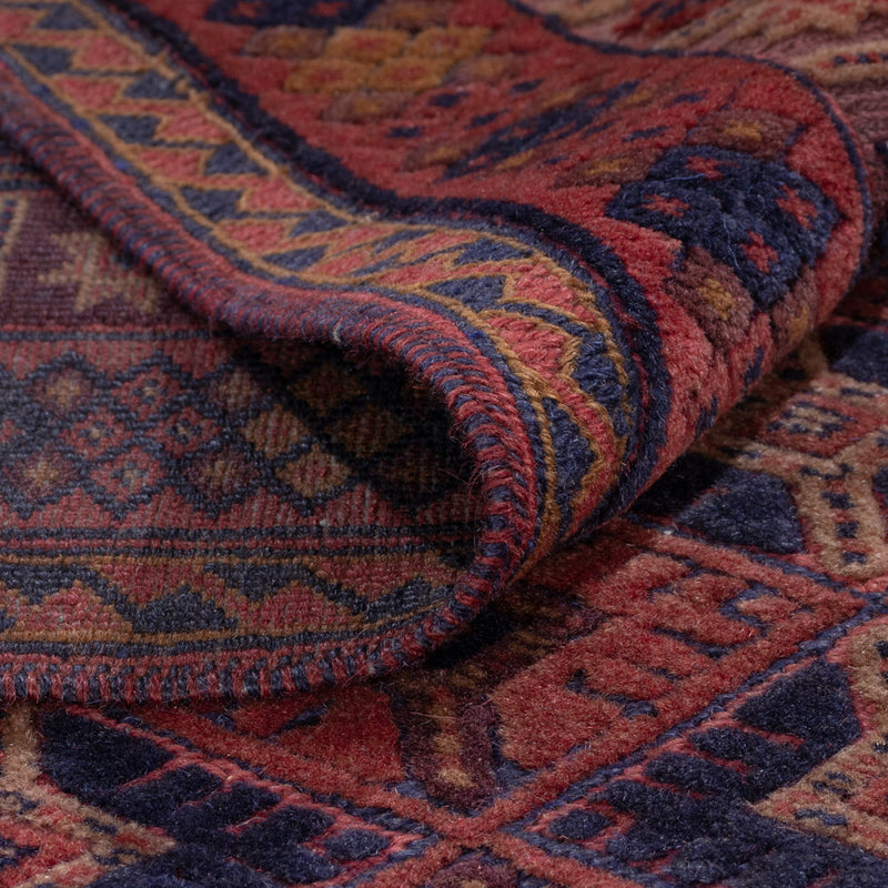 Kelim Afghan Teppich 152x193cm - dunkelrot