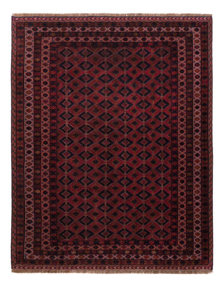 Kelim Afghan Teppich 155x194cm - dunkelrot