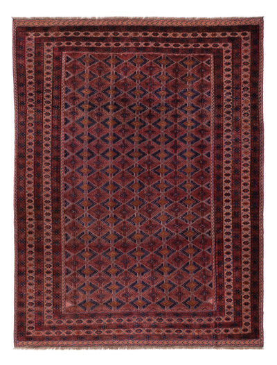 Kelim Afghan Teppich 148x194cm - dunkelrot