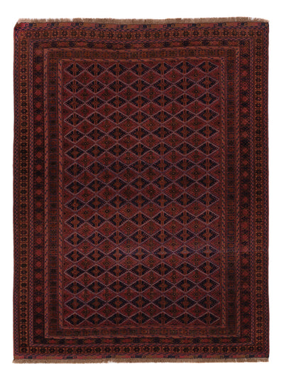 Kelim Afghan Teppich 145x195cm - dunkelrot