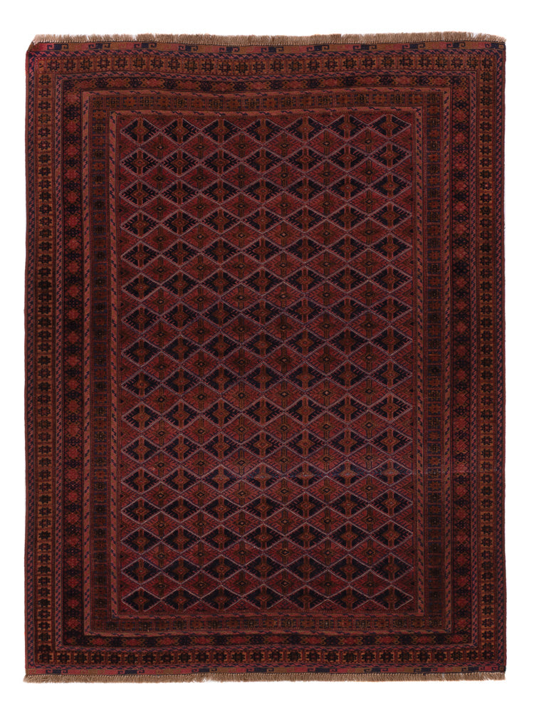 Kelim Afghan Teppich 145x195cm - dunkelrot