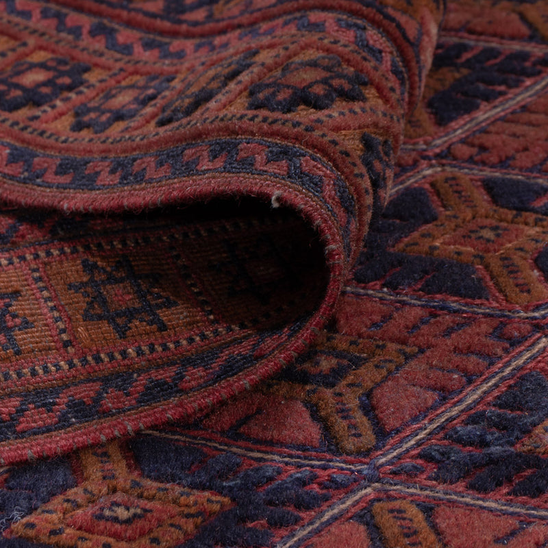 Kelim Afghan Teppich 145x195cm - dunkelrot