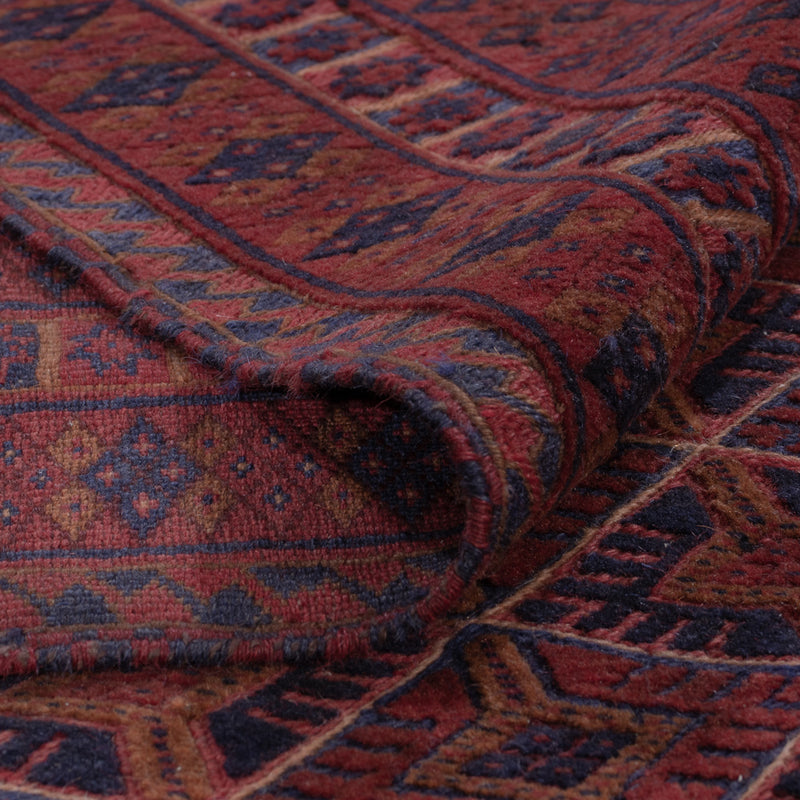 Kelim Afghan Teppich 160x194cm - dunkelrot