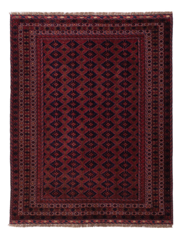 Kelim Afghan Teppich 153x198cm - dunkelrot