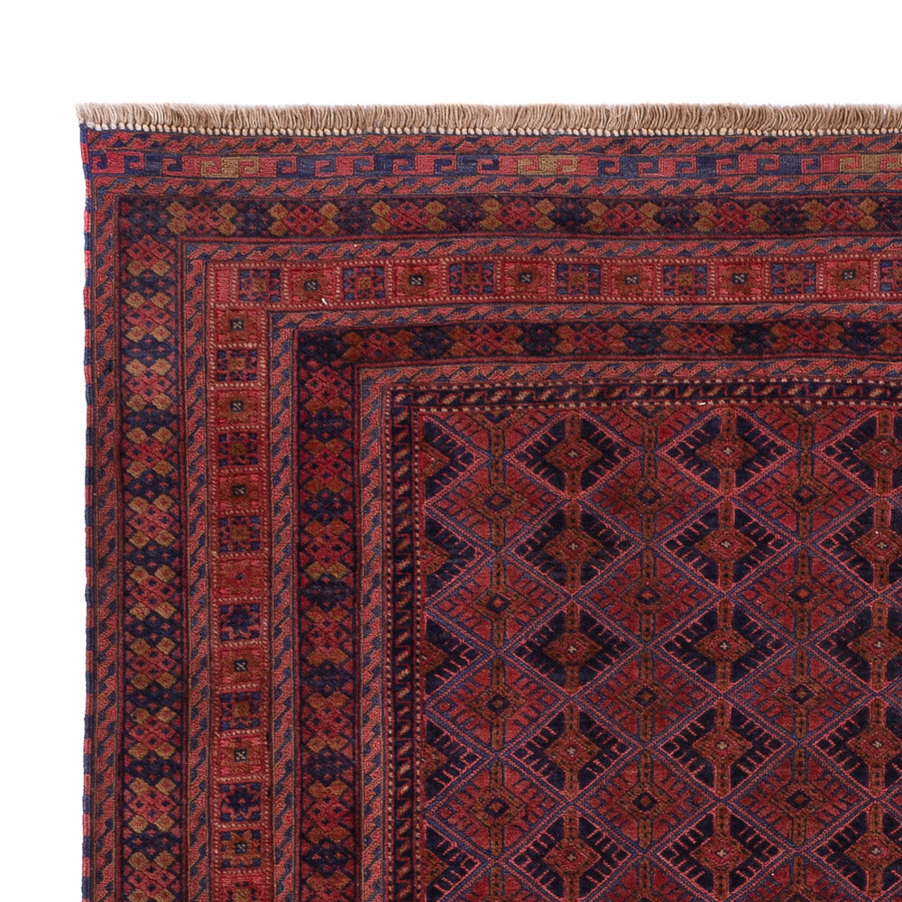 Kelim Afghan Teppich 152x194cm - dunkelrot