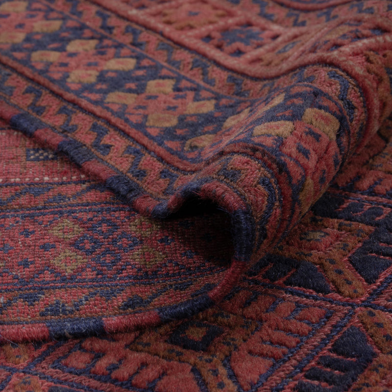 Kelim Afghan Teppich 152x194cm - dunkelrot