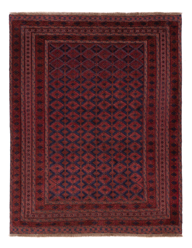 Kelim Afghan Teppich 156x200cm - dunkelrot