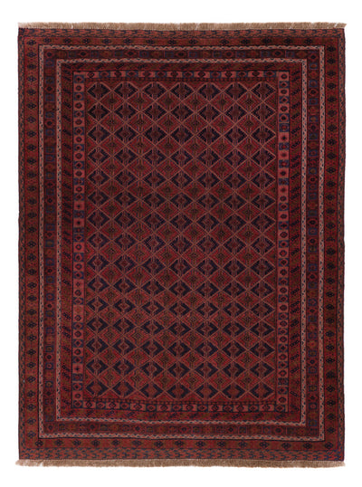 Kelim Afghan Teppich 143x192cm - dunkelrot