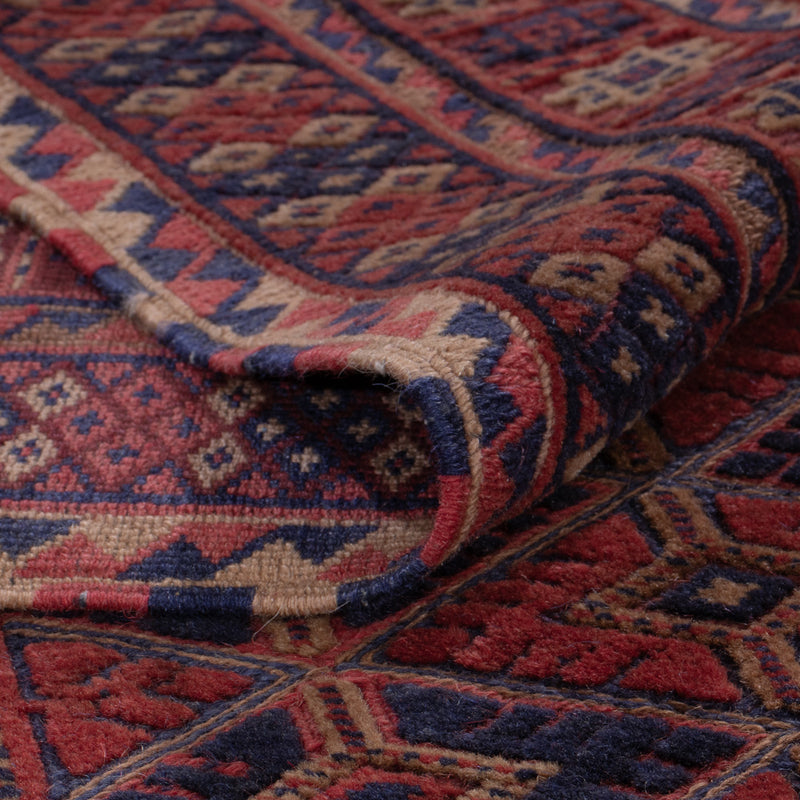 Kelim Afghan Teppich 152x190cm - dunkelrot