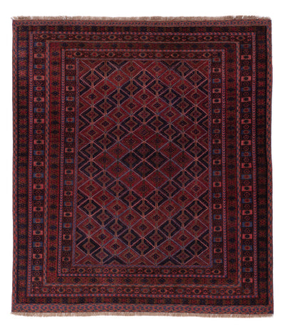 Kelim Afghan Teppich 155x182cm - dunkelrot