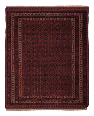 Kelim Afghan Teppich 155x190cm - dunkelrot