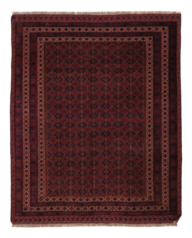 Kelim Afghan Teppich 155x190cm - dunkelrot