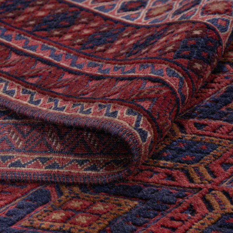 Kelim Afghan Teppich 150x204cm - dunkelrot