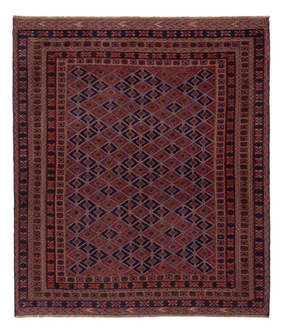 Kelim Afghan Teppich 157x183cm - dunkelrot