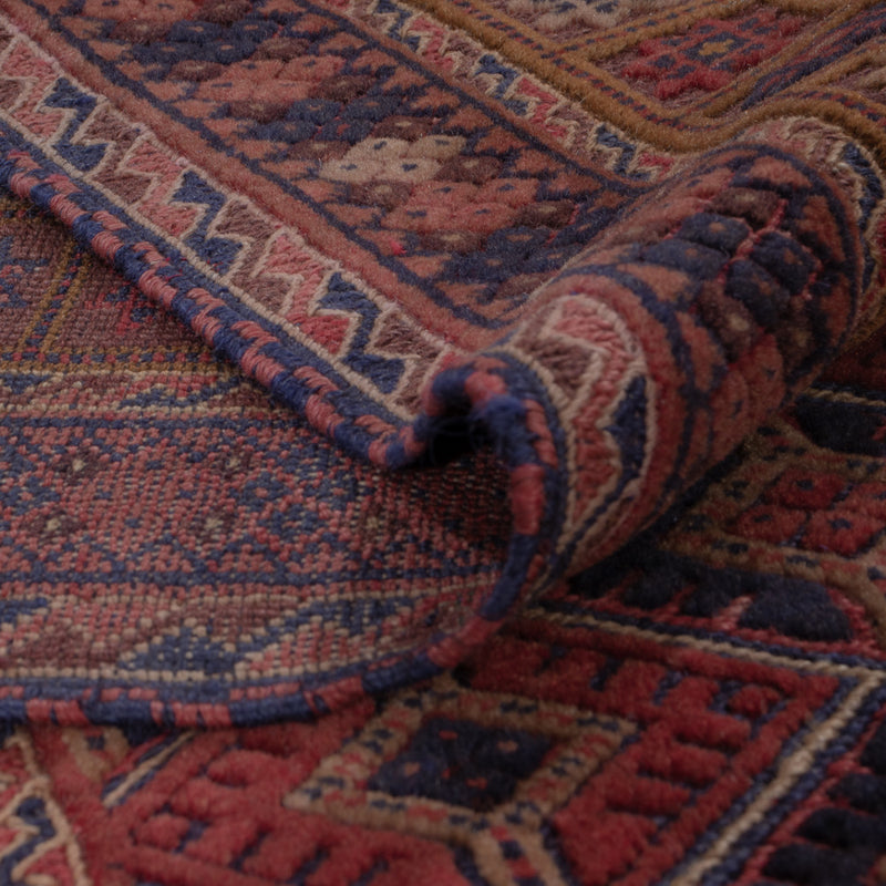 Kelim Afghan Teppich 153x190cm - dunkelrot