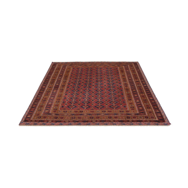 Kelim Afghan Teppich 153x190cm - dunkelrot