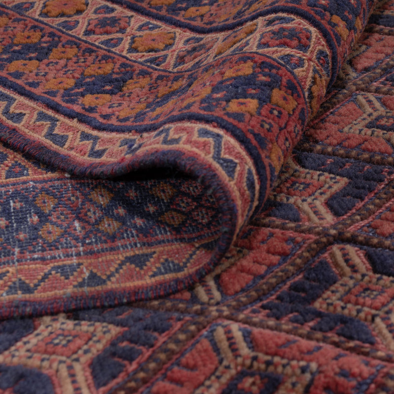 Kelim Afghan Teppich 140x190cm - dunkelrot