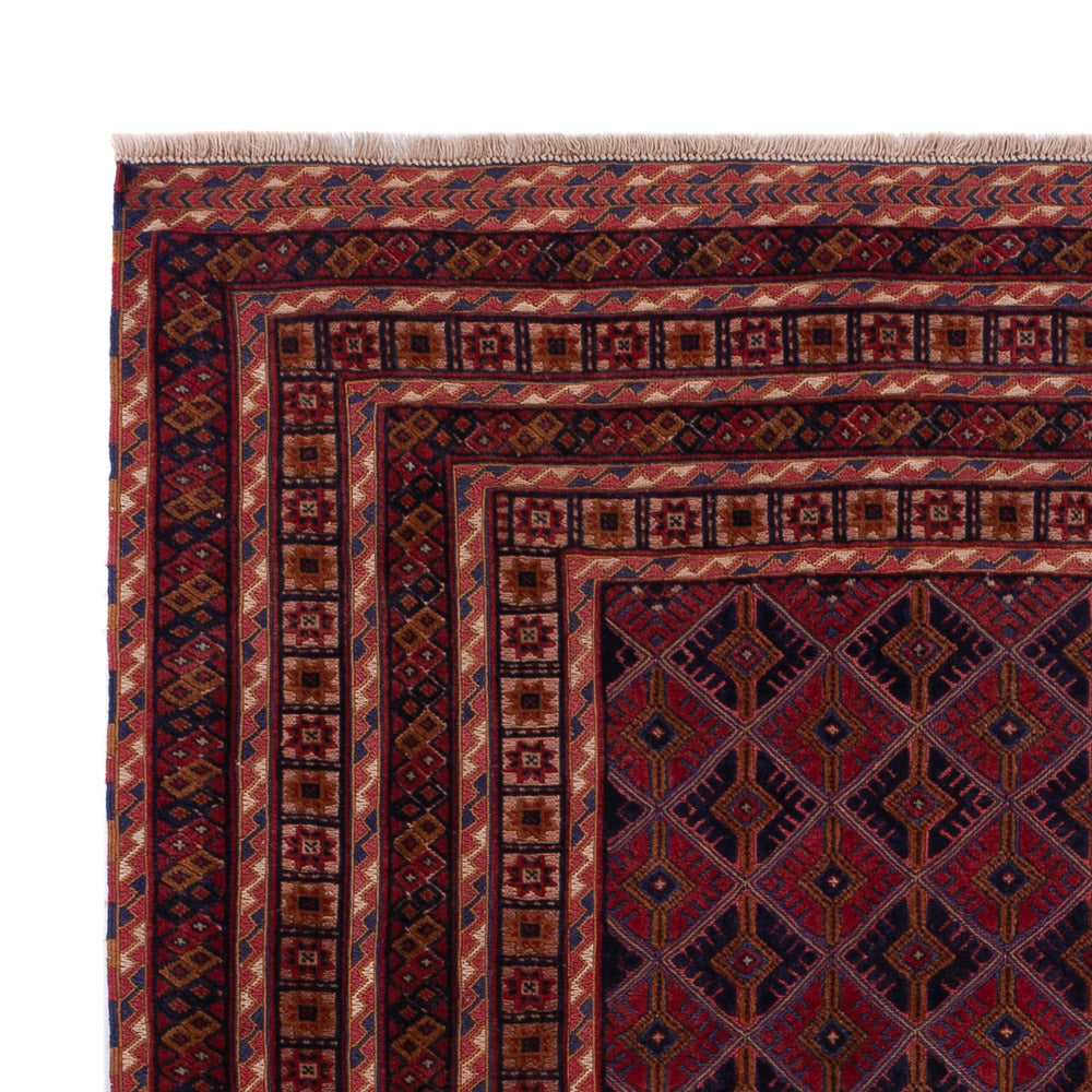 Kelim Afghan Teppich 158x197cm - dunkelrot