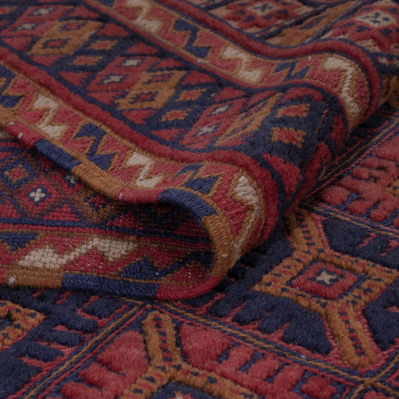 Kelim Afghan Teppich 158x197cm - dunkelrot